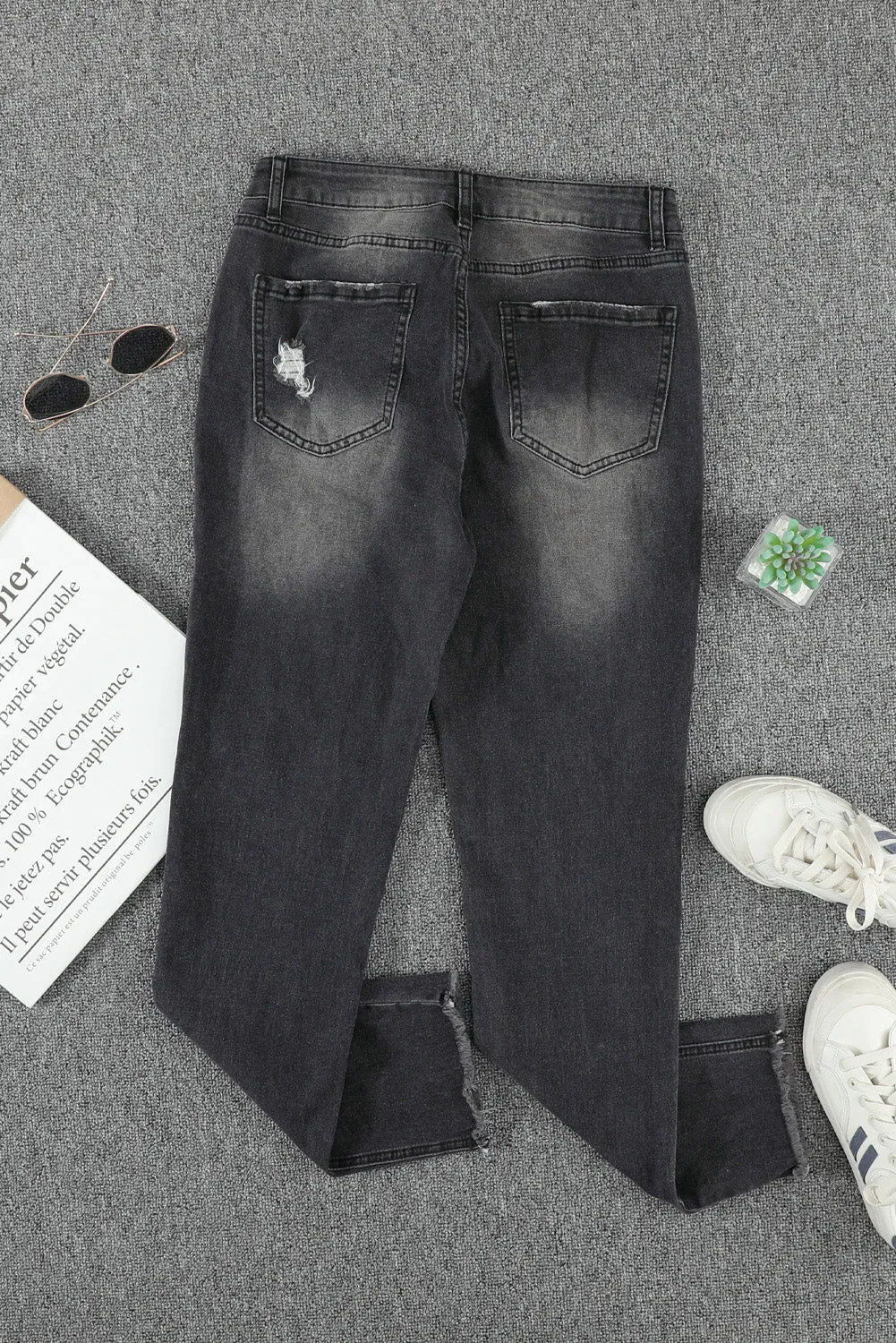 Womens Skinny Jeans High Waist Ankle Length Denim Pants