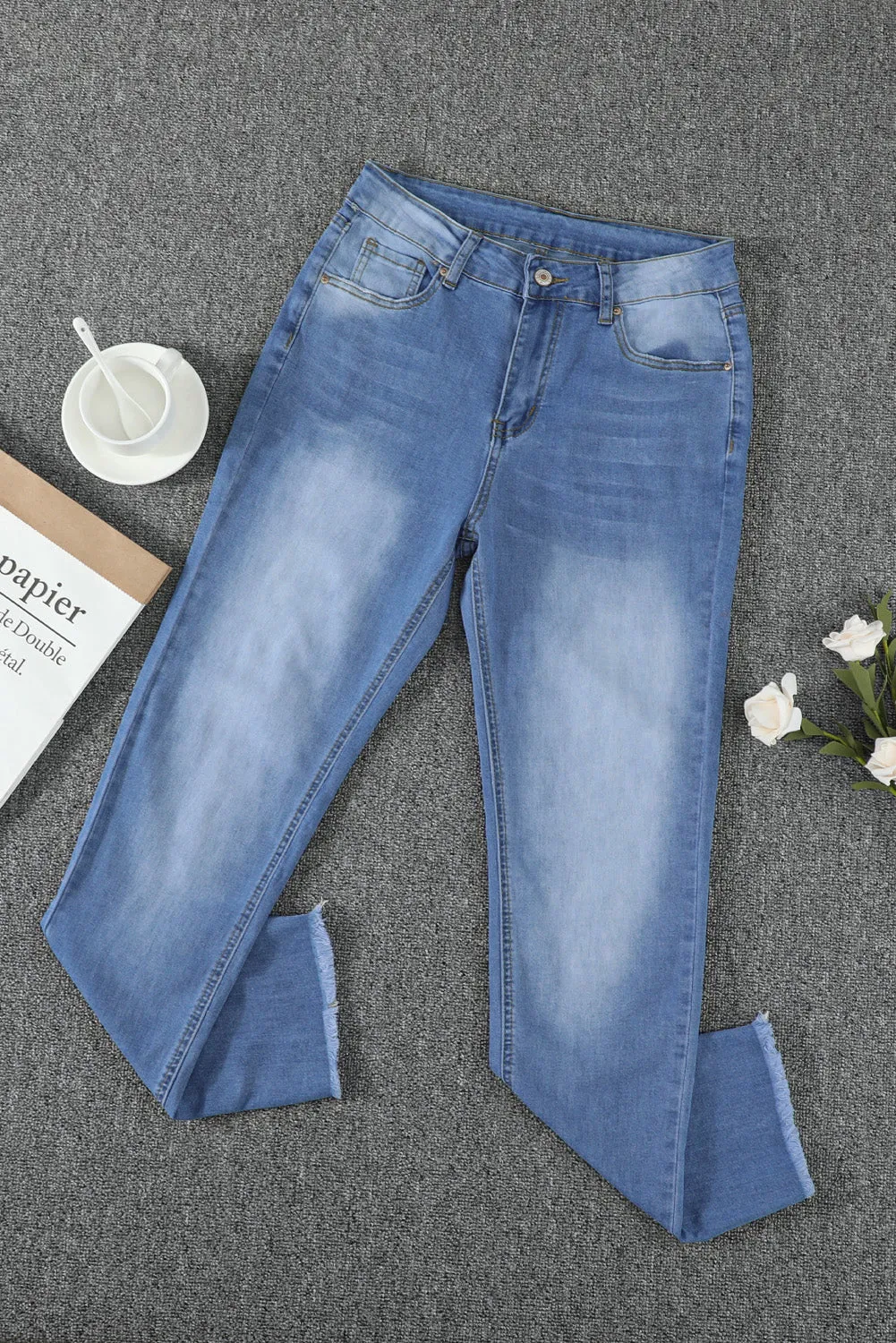 Womens Skinny Jeans High Waist Ankle Length Denim Pants