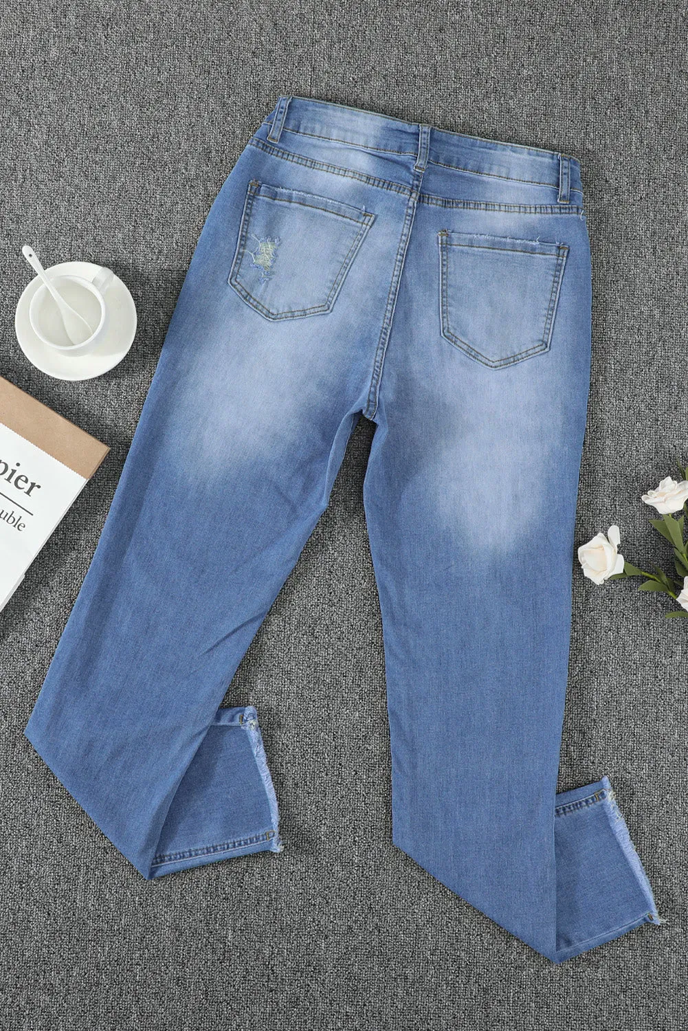 Womens Skinny Jeans High Waist Ankle Length Denim Pants